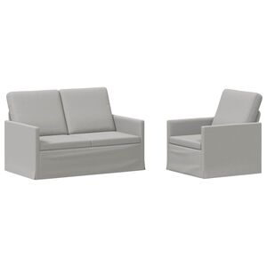 vidaXL Kavčna garnitura 2 pcs Oblačno siva Blago