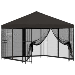 vidaXL Vrtni gazebo s stranskimi stenami 3 x 3 m Antracit
