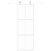 vidaXL Drsna vrata bela 76x205 cm kaljeno steklo in aluminij