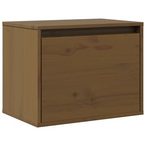 vidaXL Stranska omarica medeno rjava 45x30x35 cm trdna borovina