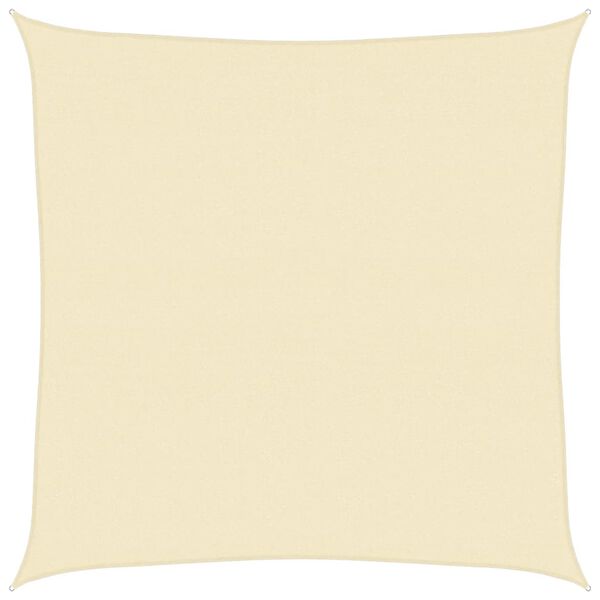 vidaXL Senčno jadro 160 g/m² krem 4x4 m HDPE