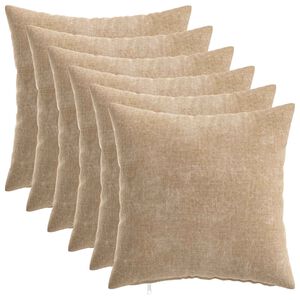 vidaXL Prevleka za blazino 6 kos HEERLEN Taupe 40 x 40 cm