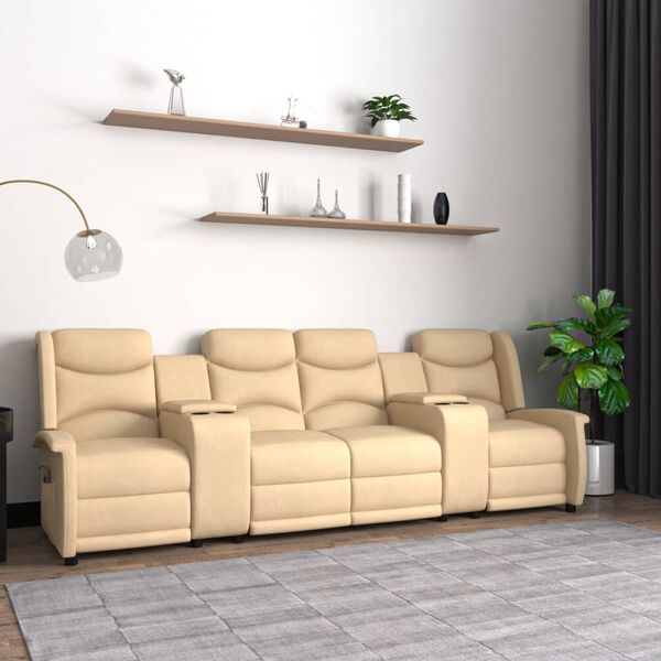 vidaXL Masažni štirised z držali za skodelico krem