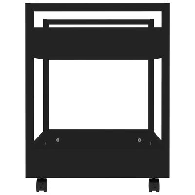 vidaXL Voziček za pisalno mizo črn 60x45x60 cm inženirski les
