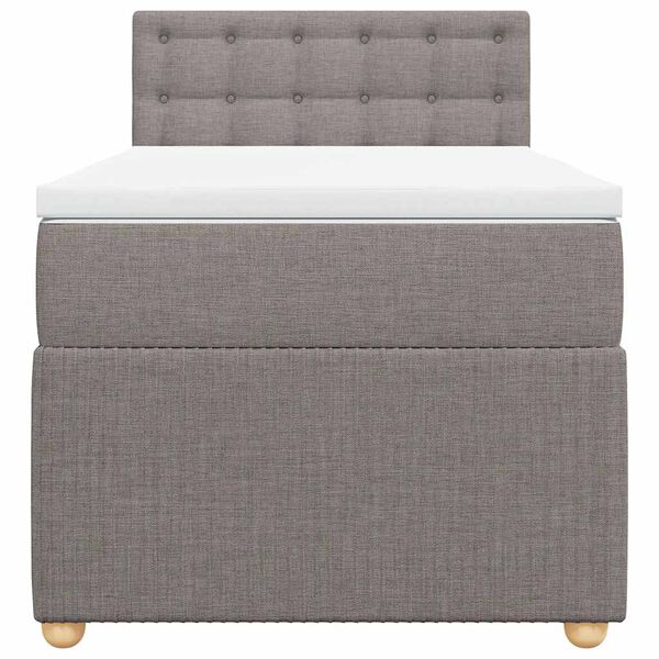 vidaXL Box spring postelja z vzmetnico taupe 90x190 cm blago