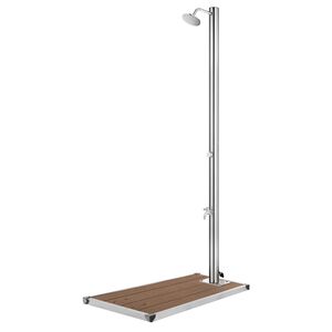 vidaXL Vrtni tu&scaron; z rjavim podstavkom 220 cm nerjaveče jeklo