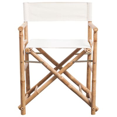 vidaXL Zložljivi režiserski stoli 2 kosa bambus in platno