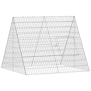 vidaXL Kletka za zajce Srebrna 110 x 100 x 85 cm Pocinkano jeklo