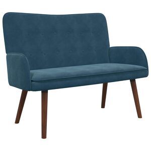 vidaXL Kavč za 2 osebi Modra 115 x 61 x 87 cm Žamet