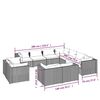 vidaXL Vrtna sedežna garnitura 11-delna z blazinami siv poli ratan