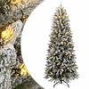 vidaXL Umetna novoletna jelka s 300 LED diodami in snegom 180 cm
