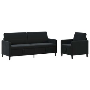 vidaXL Sofa set z shrambo 2 kos Črna Poliester