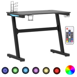 vidaXL Gaming miza z nogami Z-oblike črna 90x60x75 cm