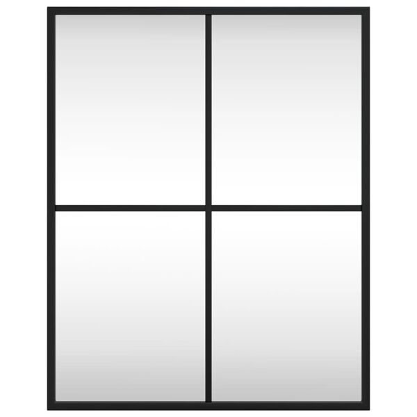 vidaXL Stensko ogledalo črno 40x50 cm pravokotno železo