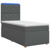 vidaXL LED posteljni pod z vzmetnico Temno siva 90 x 190 cm Blago