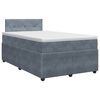 vidaXL Postelja boxspring z vzmetnico Temno siva 120 x 200 cm Žamet