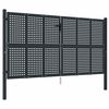 vidaXL Vrtna vrata antracit 300x125 cm jeklo