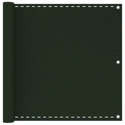 vidaXL Balkonsko platno temno zeleno 90x300 cm HDPE