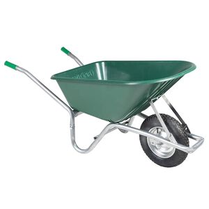 vidaXL Kolesarska samokolnica zelena 90 L 150 kg Pocinkano