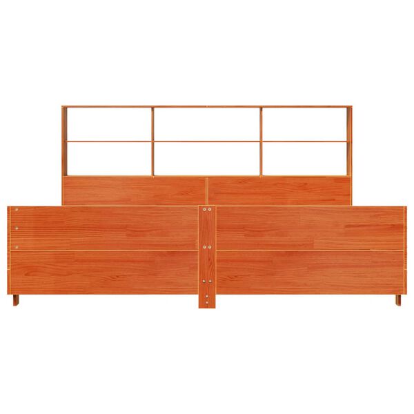 vidaXL Posteljni okvir brez vzmetnice vo&scaron;č. rjav 180x200 cm borovina