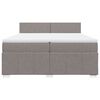 vidaXL Box spring postelja z vzmetnico taupe 200x200 cm blago