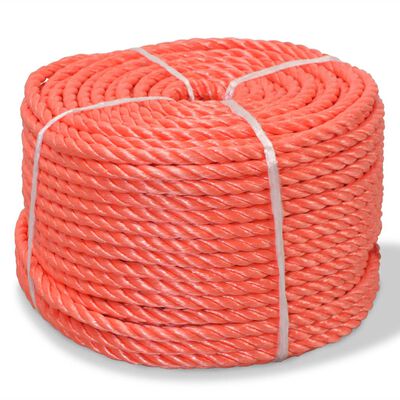 vidaXL Zvita vrv polipropilen 14 mm 100 m oranžna