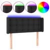 vidaXL LED posteljno vzglavje črno 93x16x78/88 cm umetno usnje
