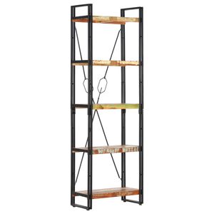 vidaXL Knjižna omara 5-nadstropna 60x30x180 cm trden predelan les