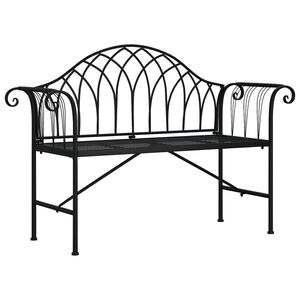 vidaXL Vrtna klop za 2 osebi 128 cm črno jeklo