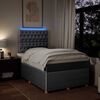 vidaXL Boxspring postelja z vzmetnico svetlo siva 120x190 cm blago