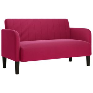 vidaXL Dvosed vinsko rdeč 109 cm žamet