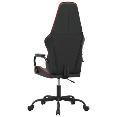 vidaXL Masažni gaming stol rdeče in črno umetno usnje