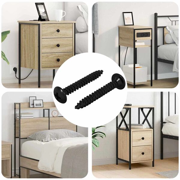 vidaXL Žebelj za tapkanje 2 pcs Črna M4 x 28 mm Jeklo