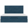 vidaXL Otomanski posteljni okvir z vzmetnicami moder 160x200 cm žamet