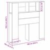 vidaXL Posteljna glava s polico Črna Orehovina 100 x 19 x 104,5 cm