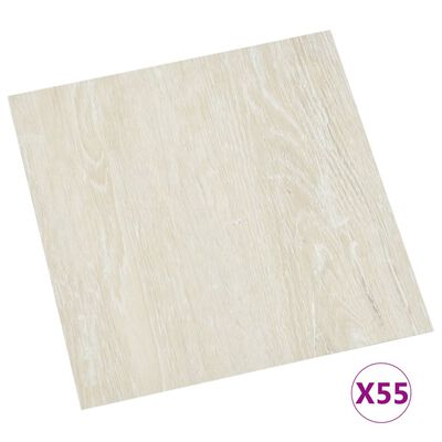vidaXL Samolepilne talne plošče 55 kosov PVC 5,11 m² krem