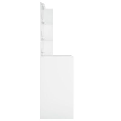 vidaXL Toaletna mizica z LED lučkami bela 60x40x140 cm