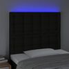 vidaXL LED posteljno vzglavje črno 100x5x118/128 cm blago
