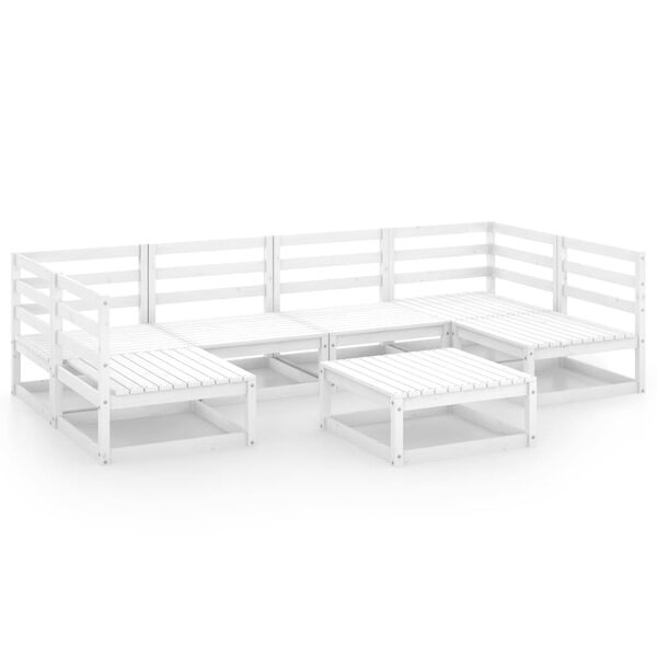 vidaXL Vrtna sedežna garnitura 7-delna trdna borovina