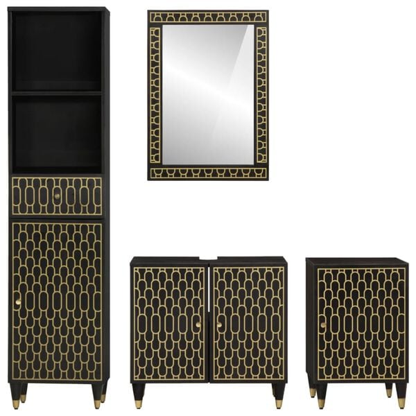 vidaXL Kopalniška garnitura 4-delna trden mangov les