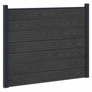vidaXL Plo&scaron;ča ograje WPC in aluminij Črna