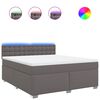 vidaXL Box spring postelja z vzmetnico siva 180x200 cm umetno usnje