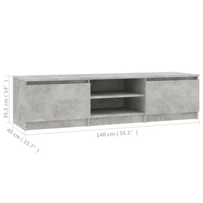 vidaXL TV omarica betonsko siva 140x40x35,5 cm iverna plošča