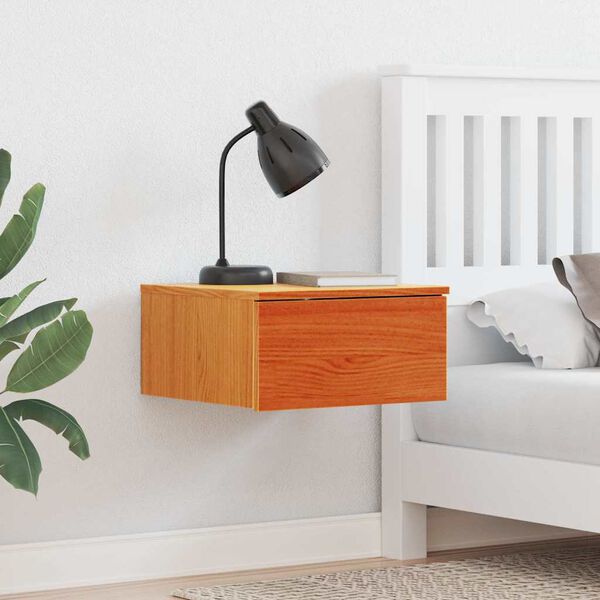 vidaXL Nočna omarica s predalom 2 pcs Voskast rjav 37 x 35 x 18,5 cm