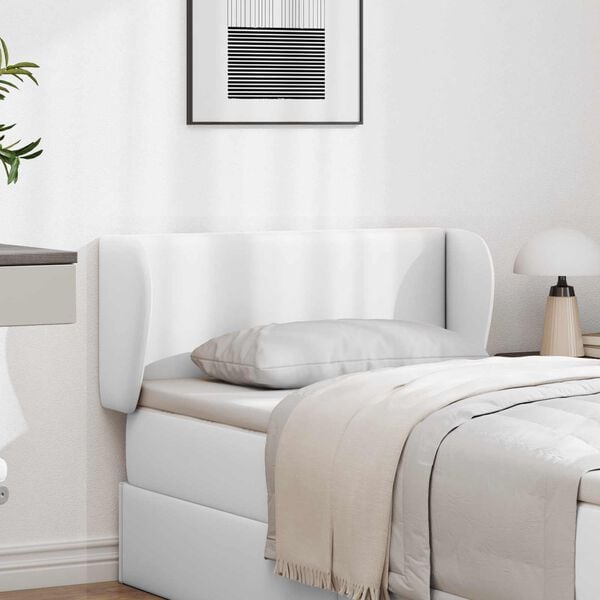 vidaXL U&scaron;esni vzglavnik Bela 40 x 23 x 6 cm Pena in načrtovan les