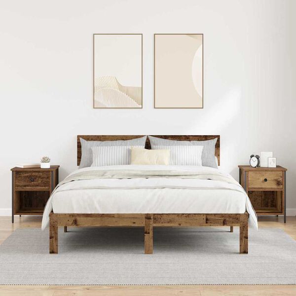 vidaXL Nočna omarica 2 pcs Star les 40 x 42 x 50 cm Konstruiran les