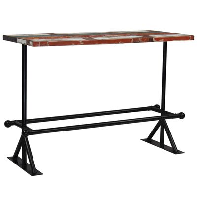 vidaXL Barska miza iz trdnega predelanega lesa 150x70x107 cm večbarvna