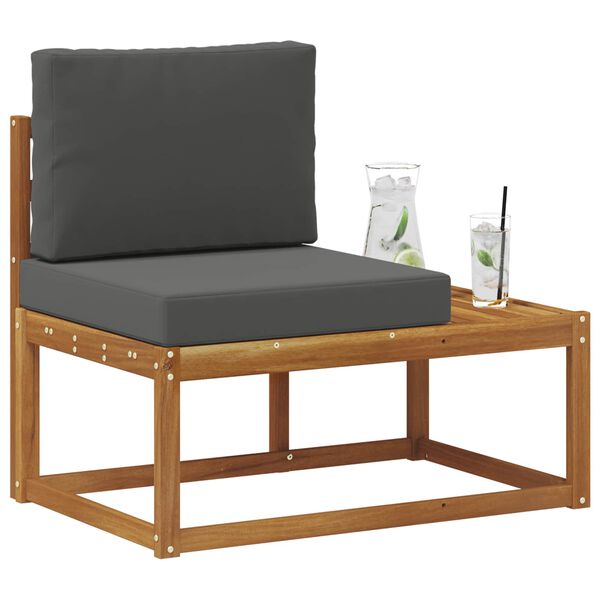 vidaXL Zunanji končni kavč Naravna in antracitna 91 x 63 x 73 cm