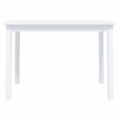 vidaXL Jedilna miza bela 114x71x75 cm trden les kavčukovca