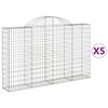 vidaXL Obokane gabion ko&scaron;are 5 kosov 200x30x120/140cm pocinkano železo